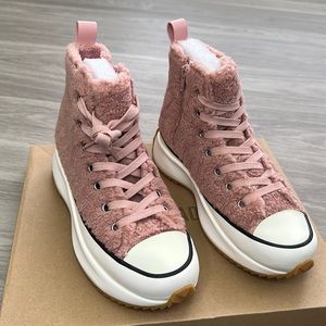 STEVE MADDEN Womens Shaft Faux Shearling High-Top Sneakers Pink 7.5 NEW